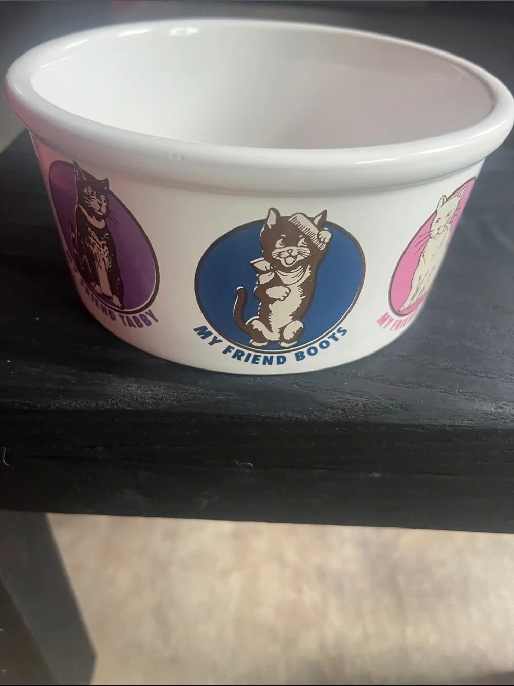 Vintage Cat Dish Food Water Bowl 6
